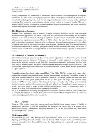 The impact of internal control activities on financial performance of | PDF