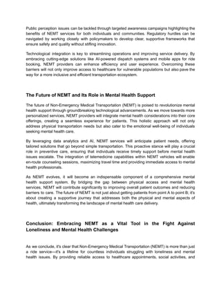 THE IMPACT OF LONELINESS ON MENTAL HEALTH AND HOW NEMT CAN HELP TO ...