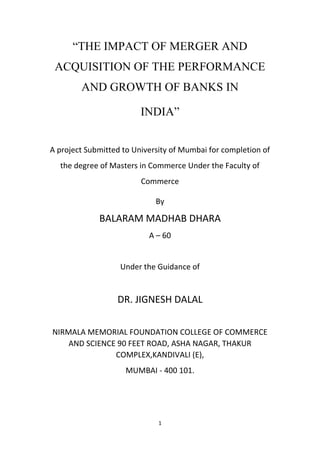 The impact of merger and acquisition of the performance and growth of ...