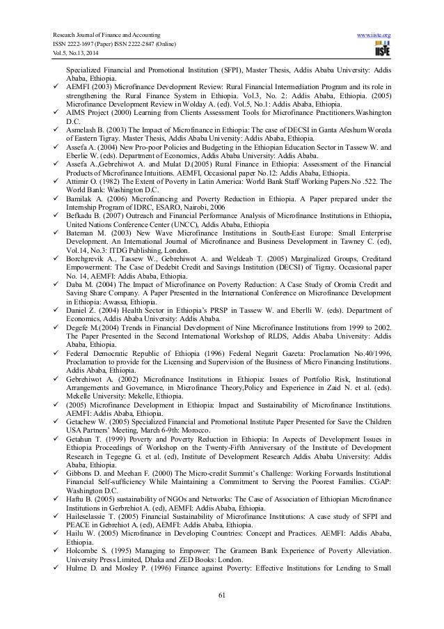 Master thesis microfinance