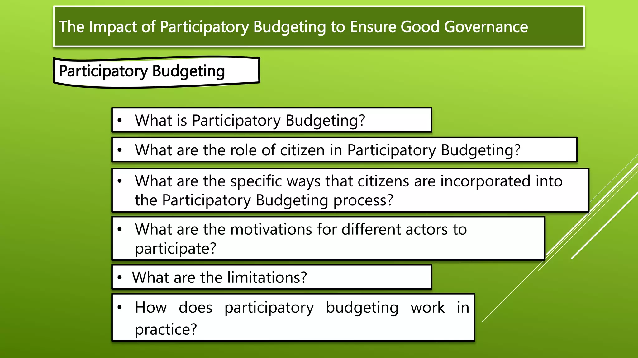 The Impact of Participatory Budgeting to Ensure Good Governance.pptx