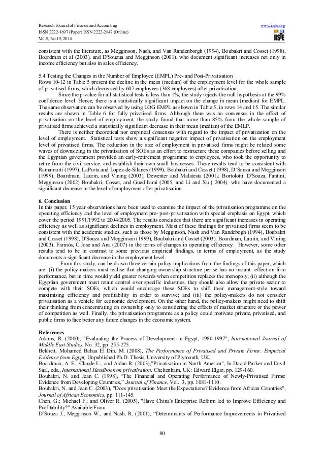 impact of privatization on firms performance Keywords privatization firm performance simultaneous equations the impact of privatization on productive efficiency has received considerable attention. impact of privatization on firms performance Keywords privatization firm performance simultaneous equations the impact of privatization on productive efficiency has received considerable attention.