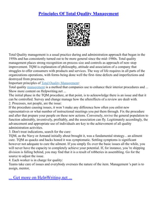 The Impact Of Quality Cost On Total Quality Management | PDF