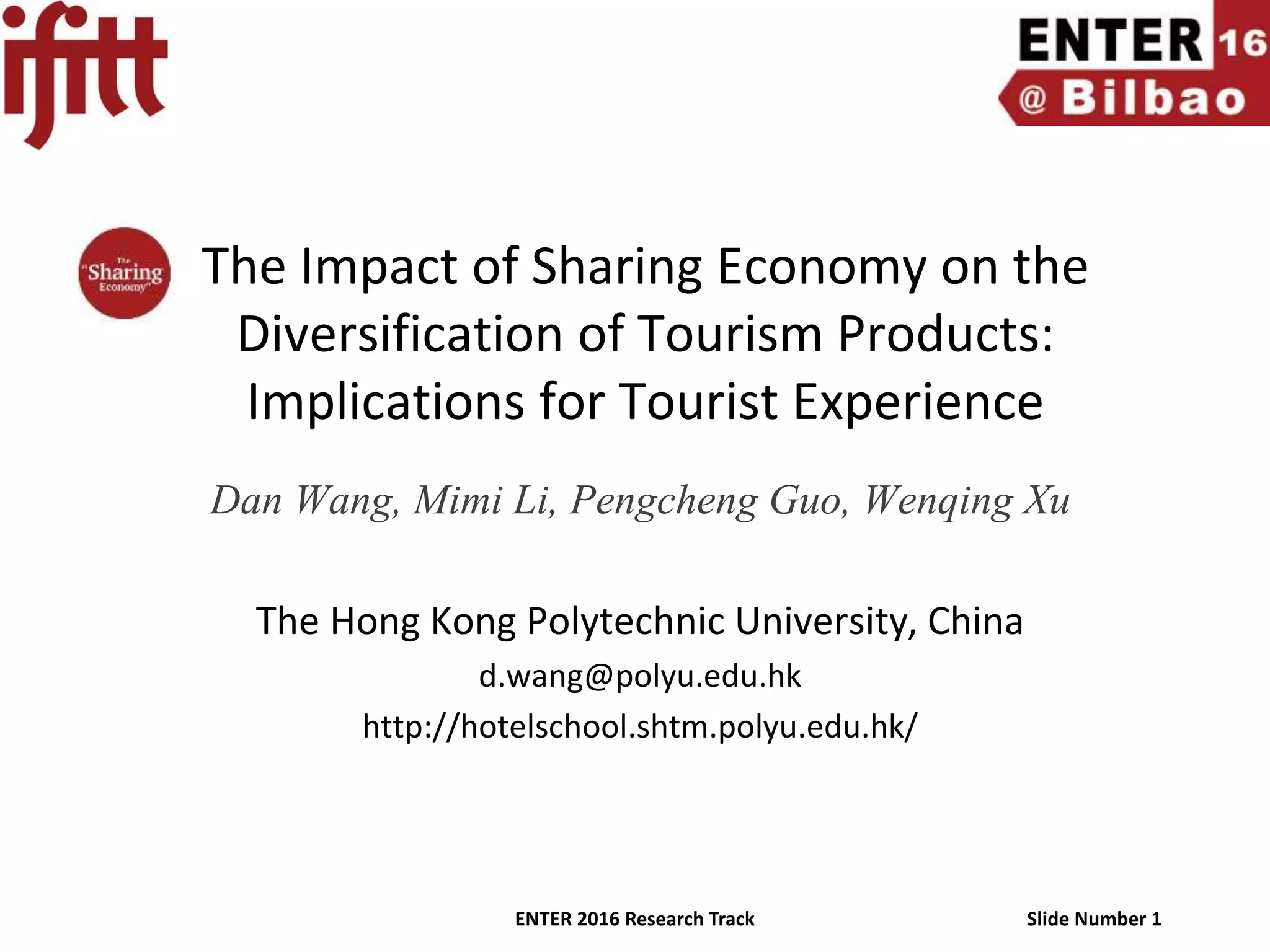 The impact of sharing economy on the diversification of tourism ...