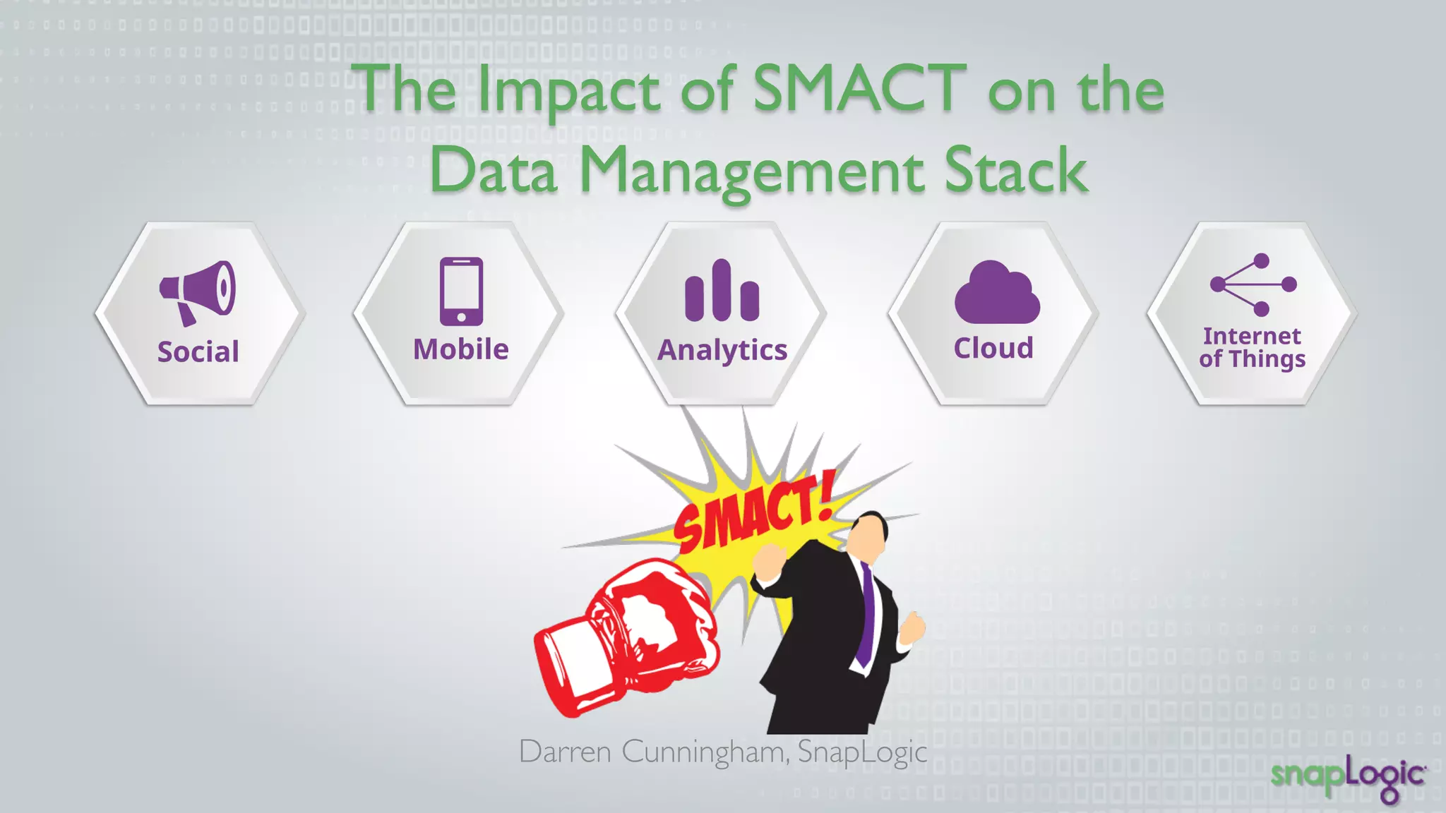 The Impact of SMACT on the 
Data Management Stack 
Darren Cunningham, SnapLogic 
 