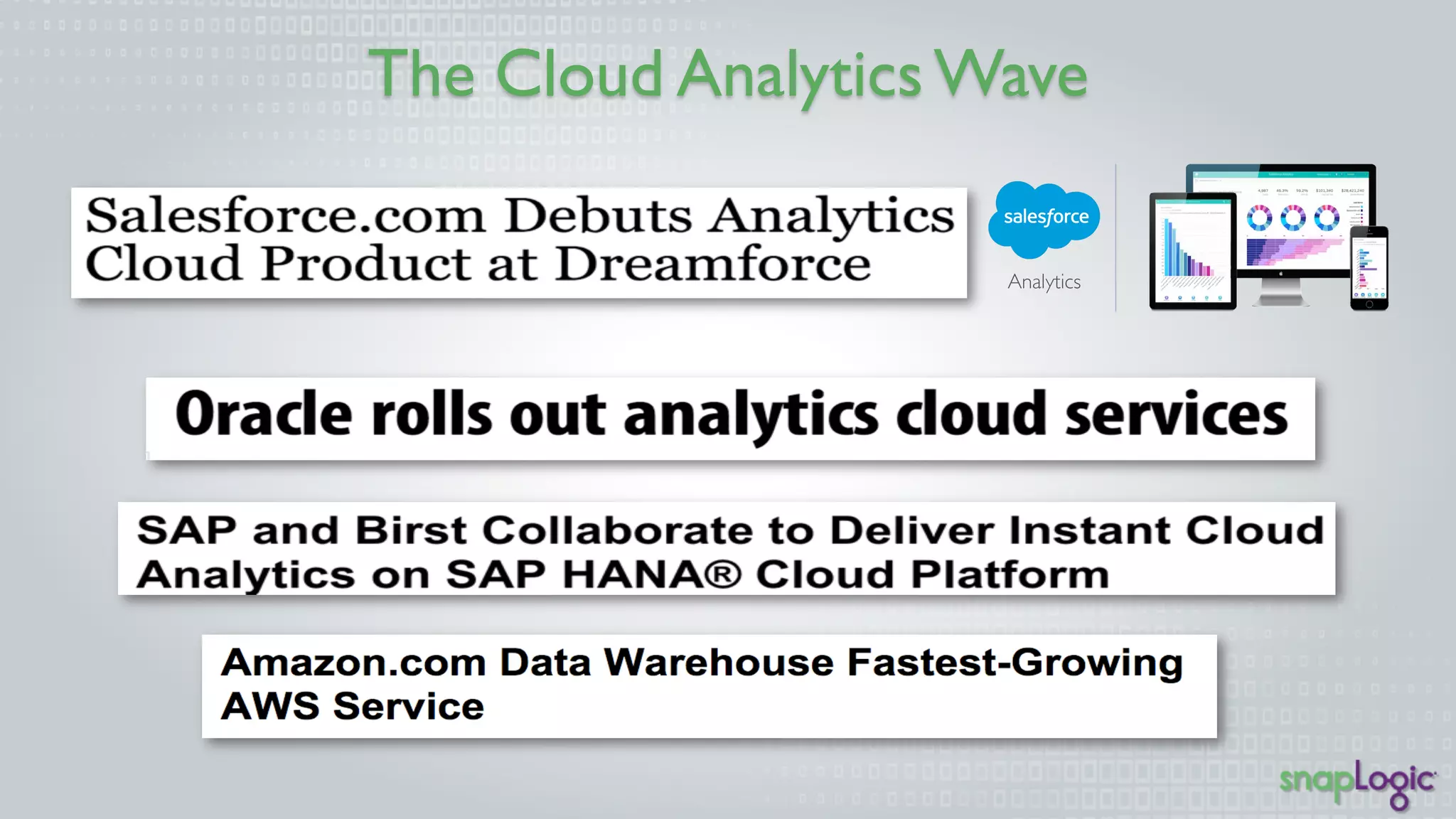 The Cloud Analytics Wave 
Analytics 
 