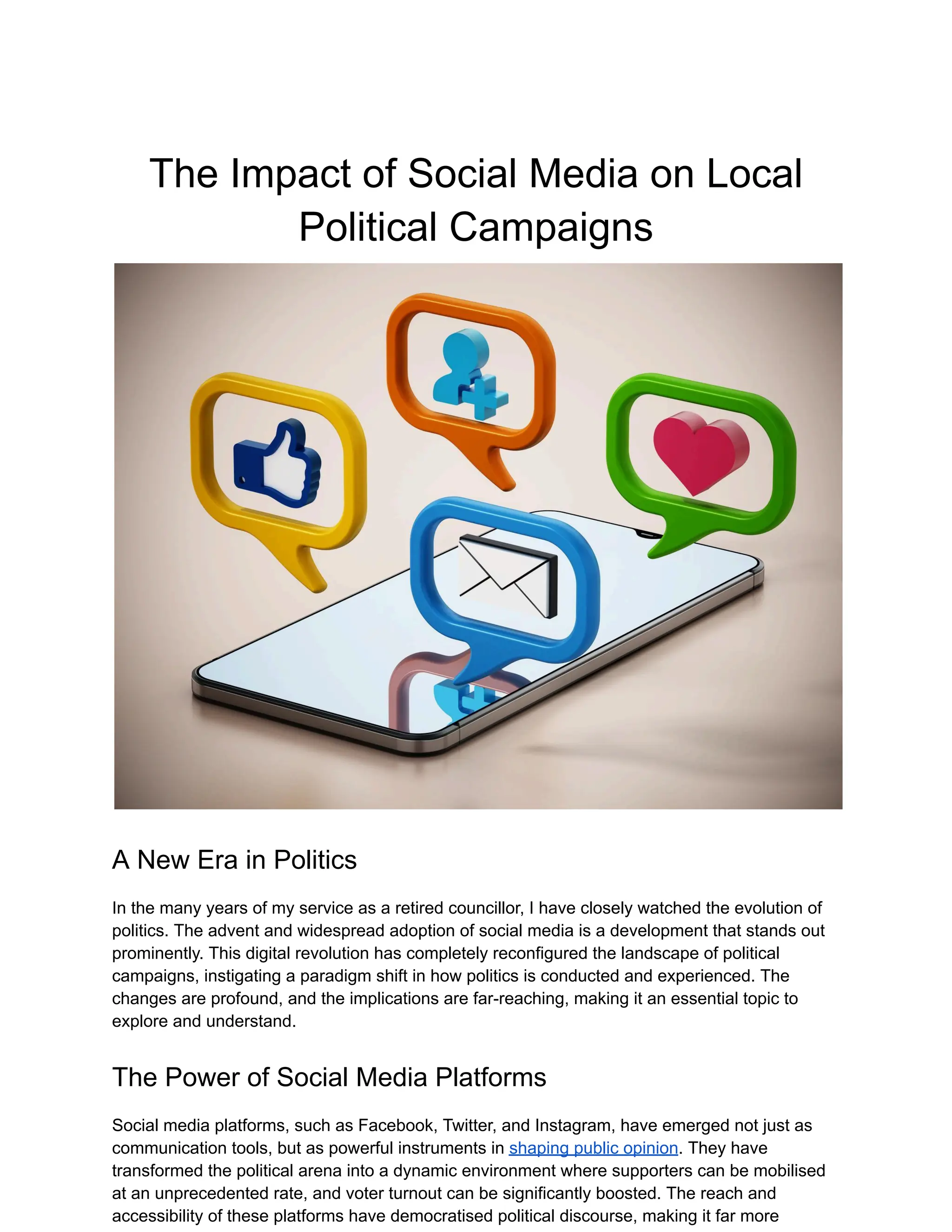 The Impact of Social Media on Local Political Campaigns | PDF