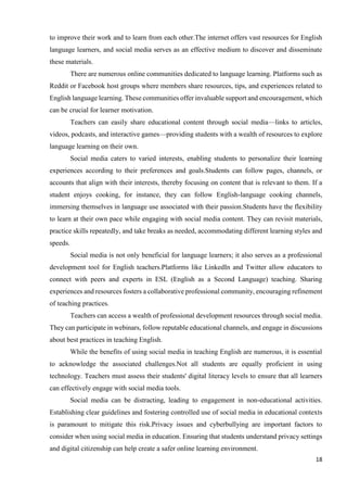 The Impact of Social Media Platforms in Teaching English in Secondary ...