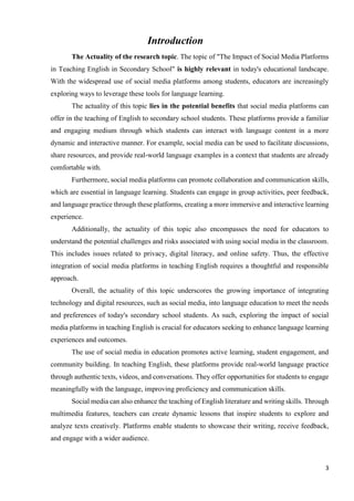 The Impact of Social Media Platforms in Teaching English in Secondary ...