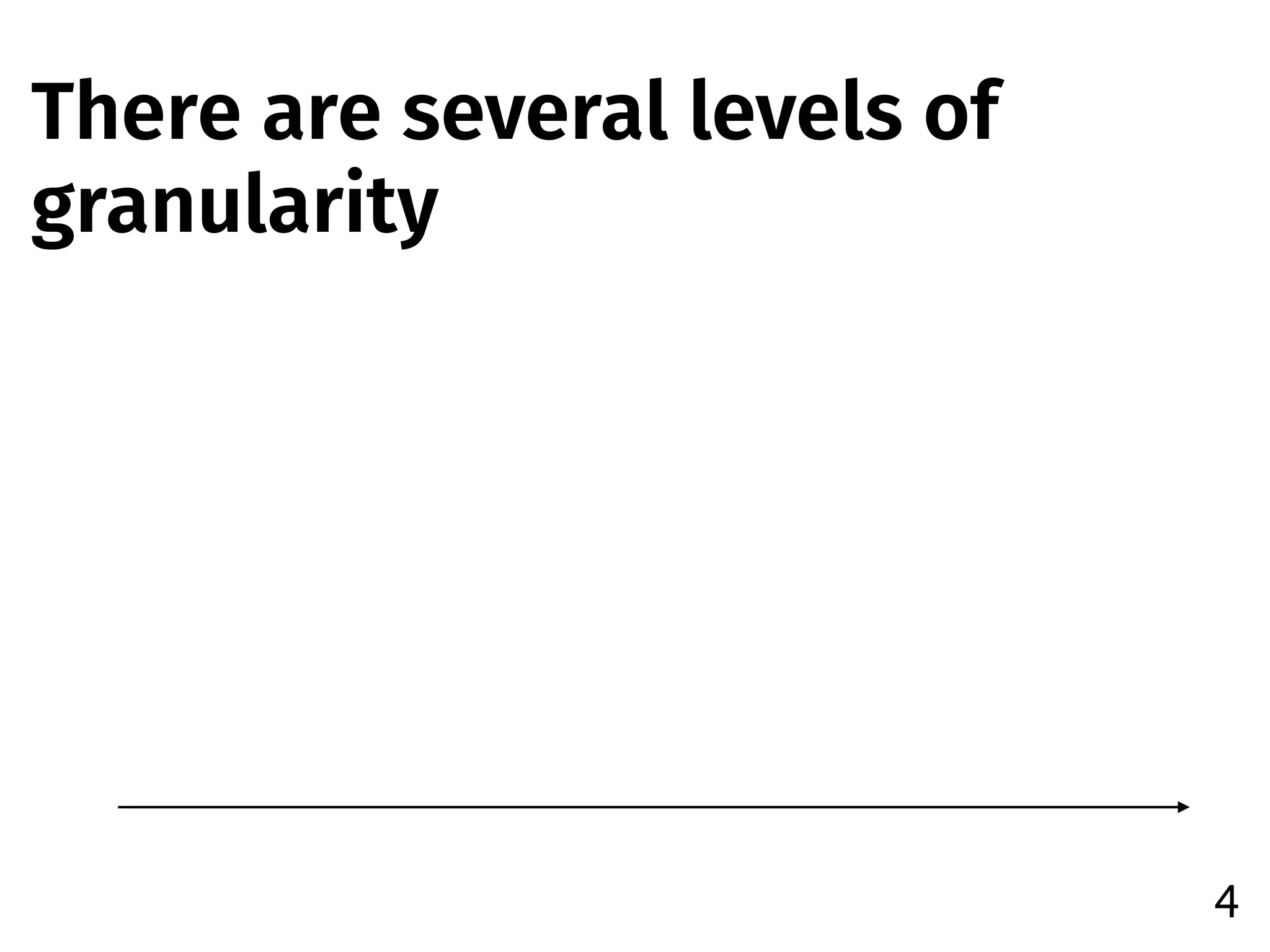 There are several levels of
granularity
4
 