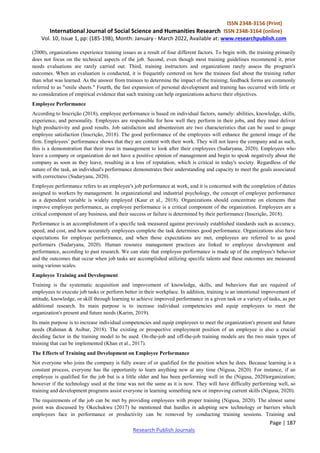 THE IMPACT OF TRAINING AND DEVELOPMENT ON EMPLOYEES PERFORMANCE IN AN ...