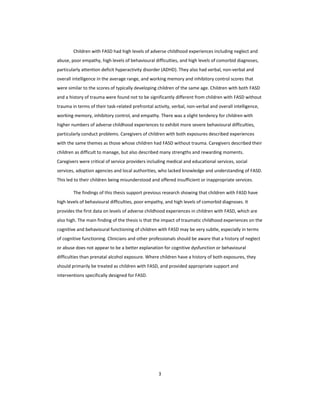 The impact of traumatic childhood experiences on cognitive and ...