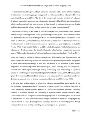The impact of urban land use change on residential property value at ...