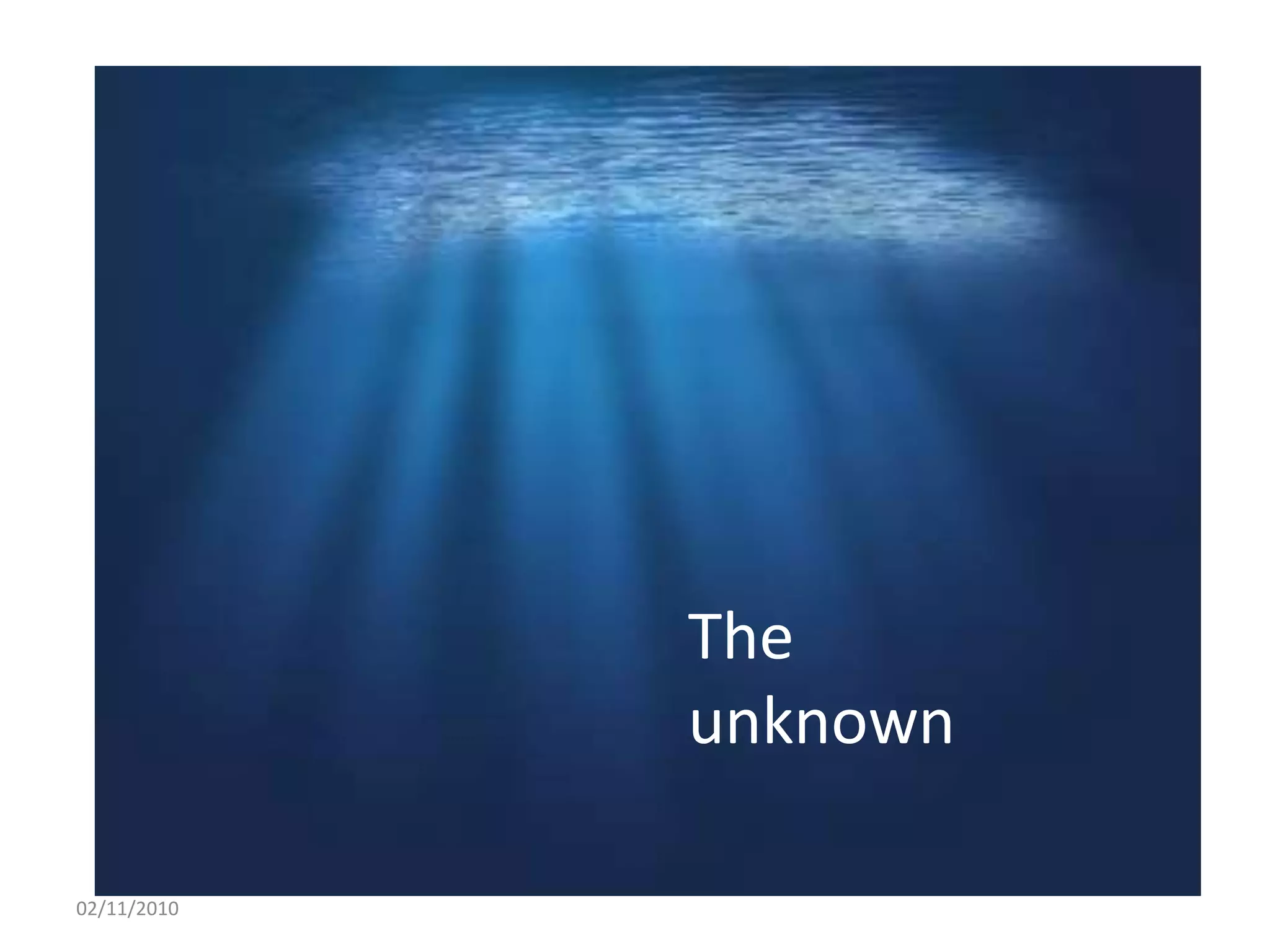 The
unknown
02/11/2010
 