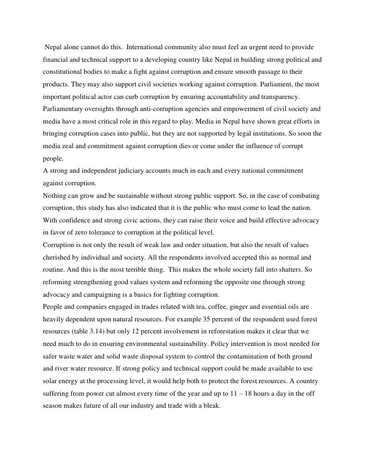 Role of media against corruption essay