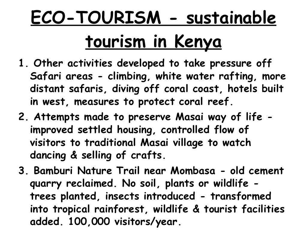 research topics in tourism in kenya