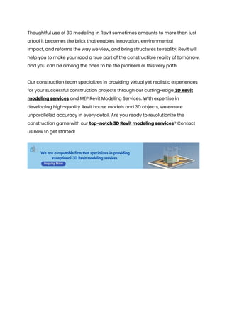The Importance of 3D Modeling in Revit for the Construction Industry in ...