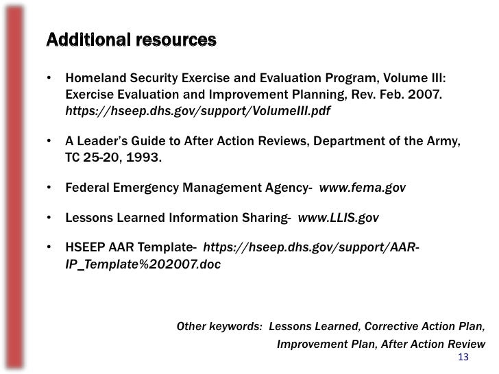 the importance of after action reports army after action review format
