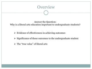 The importance of a liberal arts education | PPTX