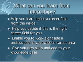 The Importance Of an Internship In Relation To Job Marketability | PPTX