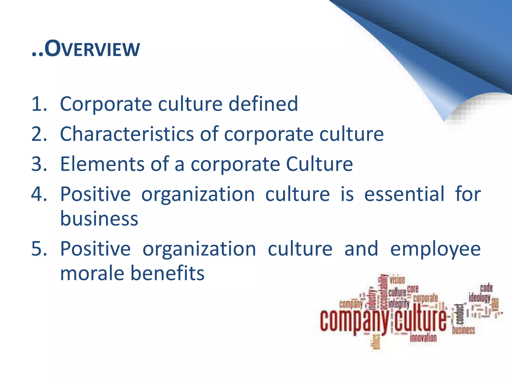 The importance of a positive corporate culture | PPTX