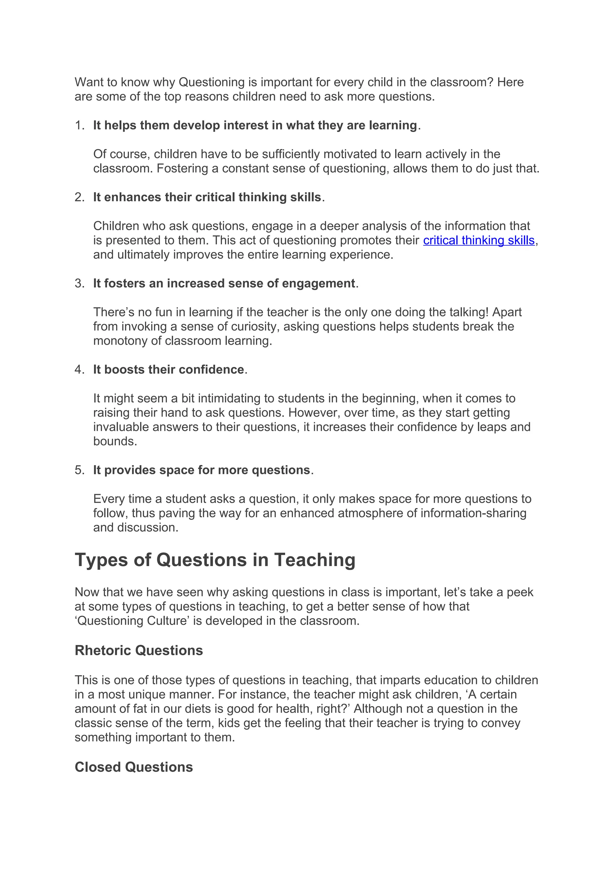 The Importance of Asking Questions in a Classroom.docx
