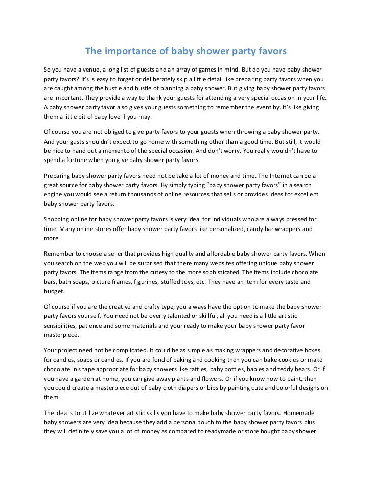 The importance of baby shower party favors