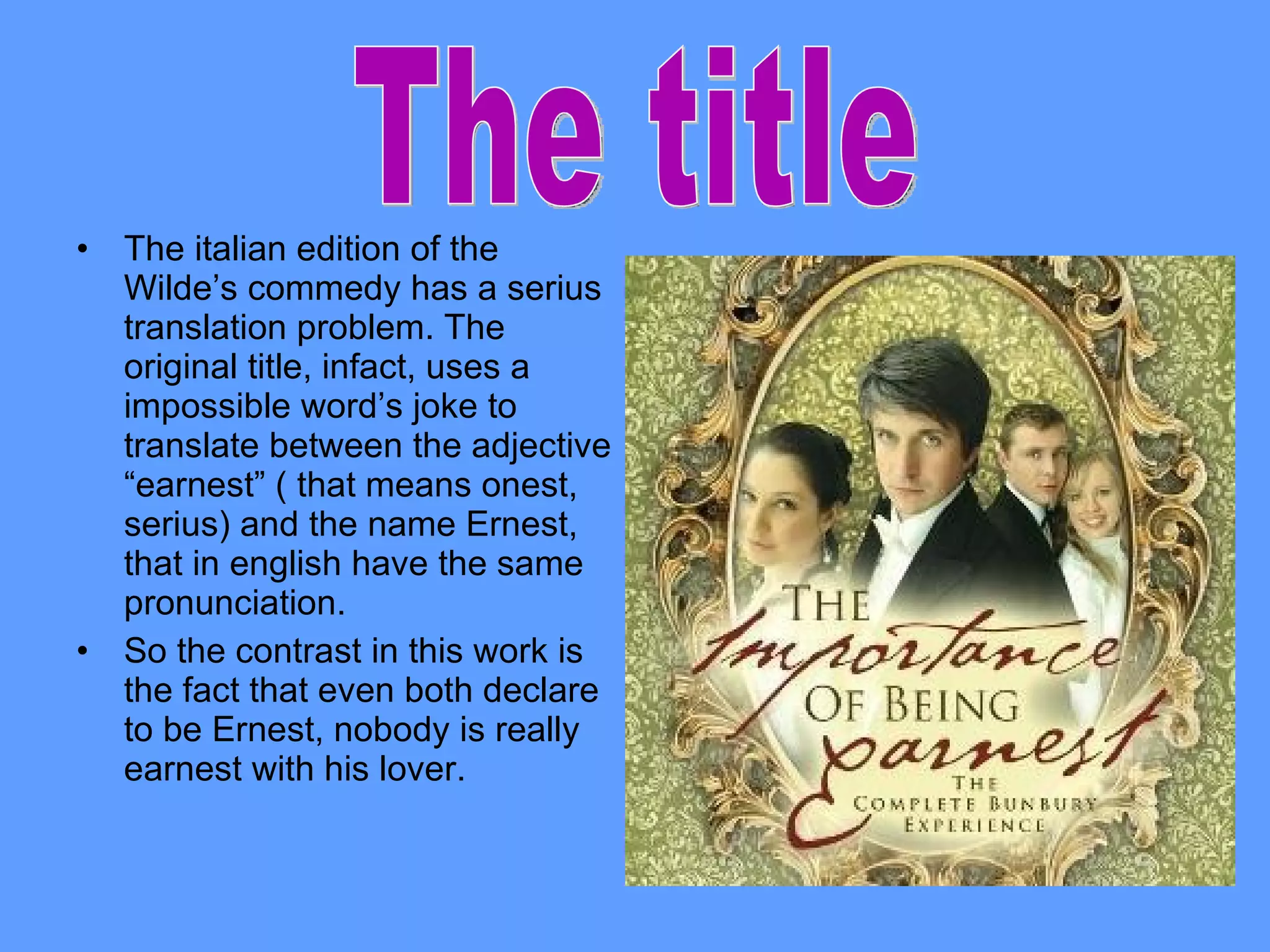 The Importance Of Being Earnest PPT