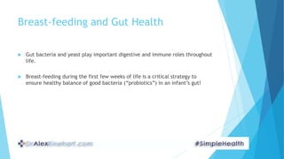 Breast-feeding and Gut Health
 Gut bacteria and yeast play important digestive and immune roles throughout
life.
 Breast...