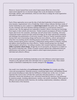 The Importance Of Collective Leadership Aimed At Developing School ...