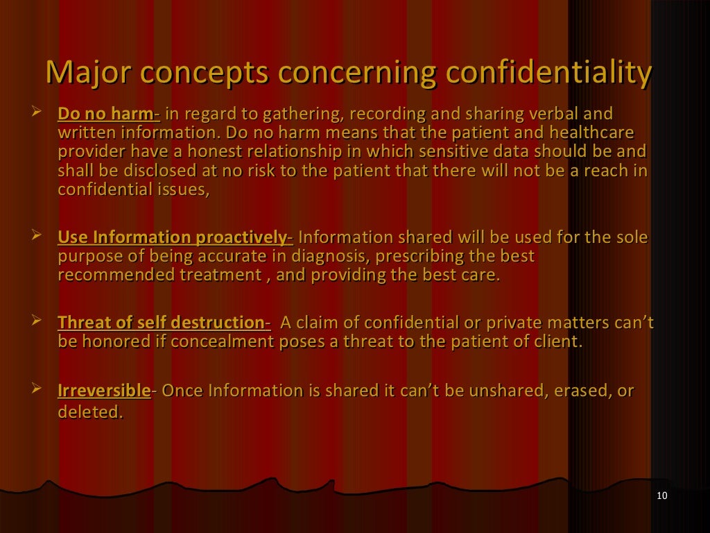 The importance of confidentiality
