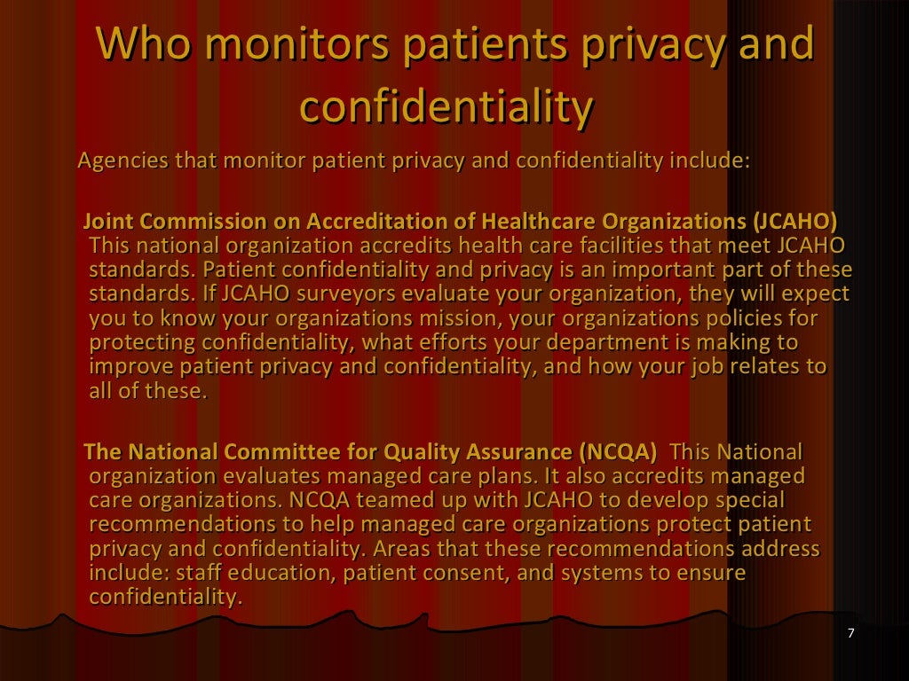 The importance of confidentiality