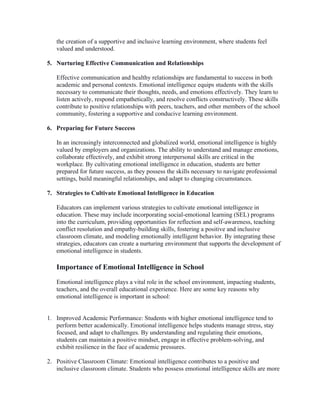The Importance of Emotional Intelligence in Education | PDF