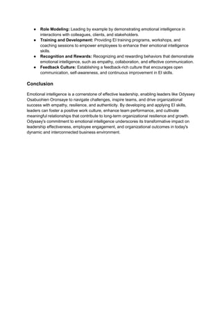 The Importance of Emotional Intelligence in Leadership by Odyssey ...