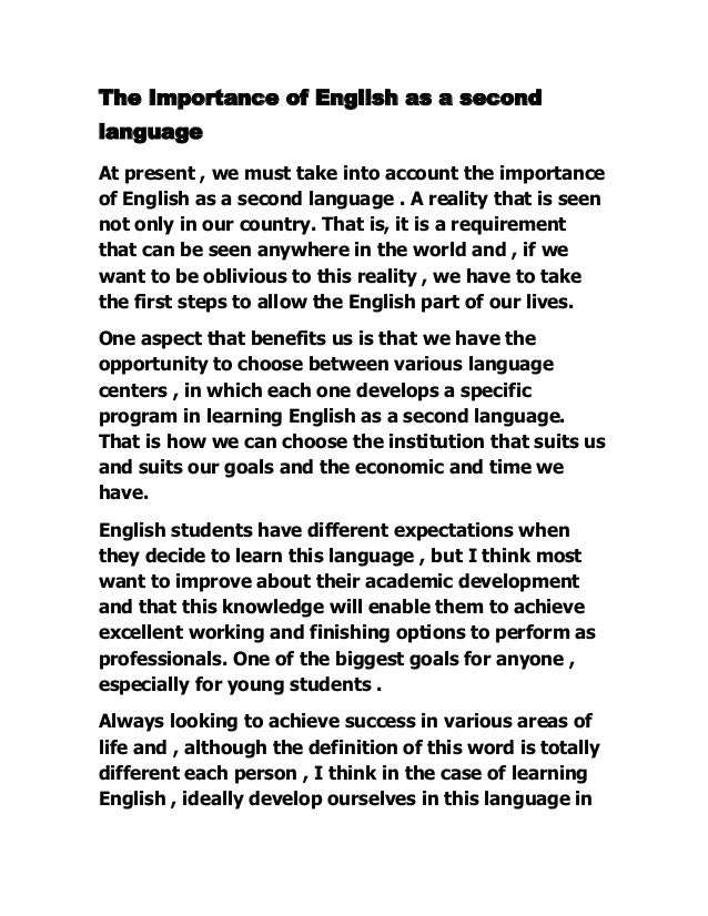 importance of learning english essay 200 words