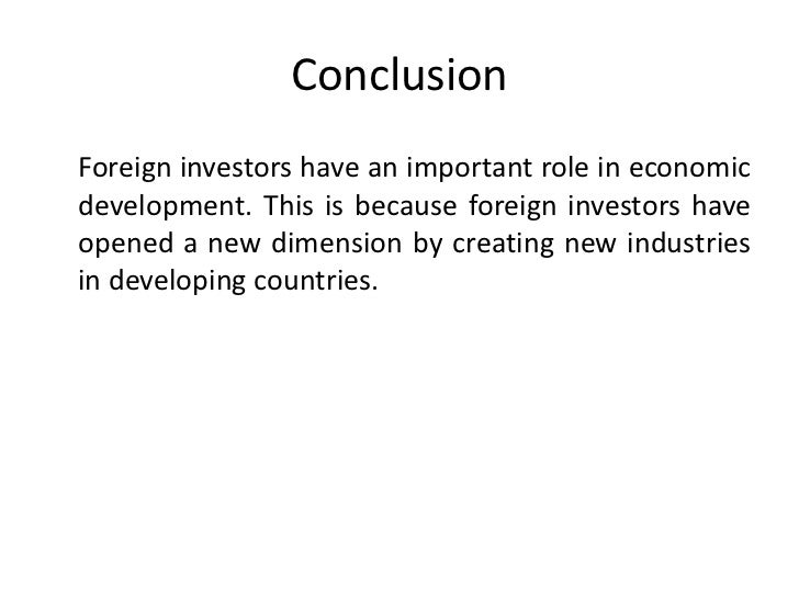 A paper on the importance of foreign direct investment