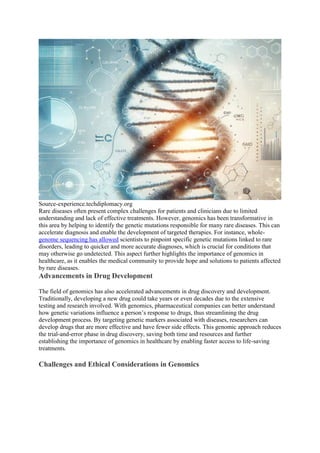 The Importance of Genomics in Healthcare | The Lifesciences Magazine | PDF