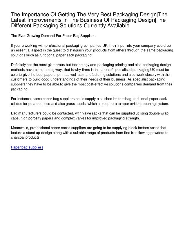 The Importance Of Getting The Very Best Packaging Design_The Latest I…