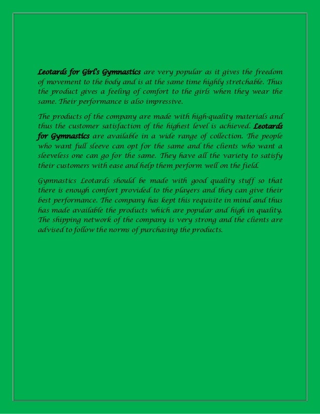 The Importance of Gymnastics Leotards