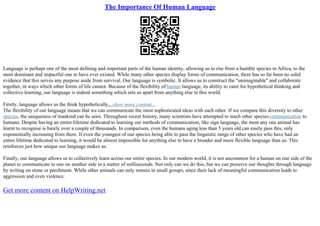 The Importance Of Human Language | PPT