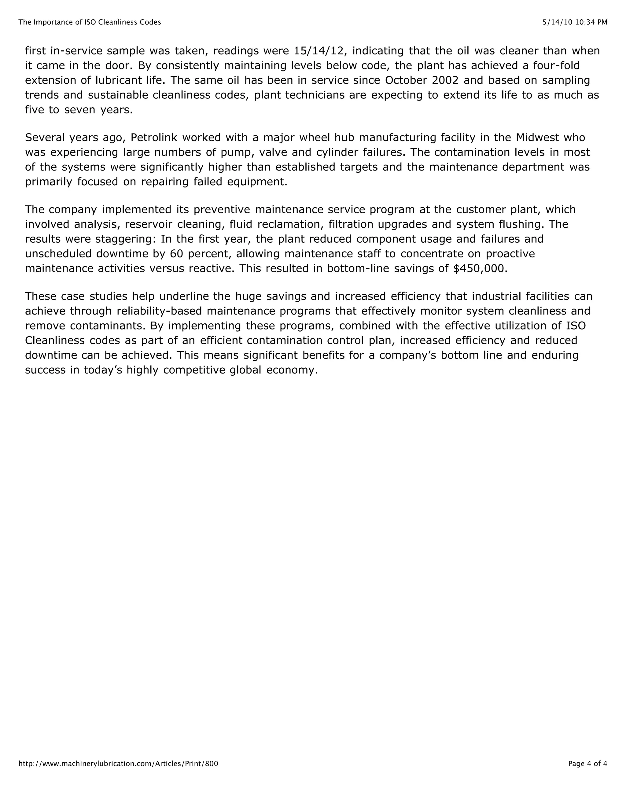 The importance of iso cleanliness codes | PDF