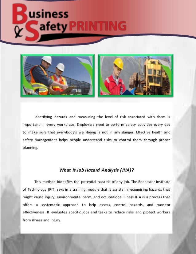 The importance of job hazard analysis