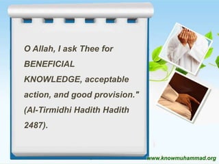 Hadith Knowledge The importance of knowledge in islam | PPSX