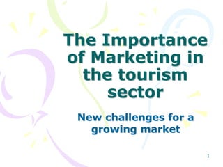 The Importance
of Marketing in
  the tourism
     sector
 New challenges for a
   growing market

                        1
 