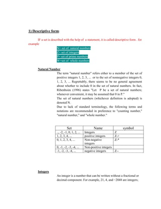 Descriptive Form1 Math The importance of math | DOCX