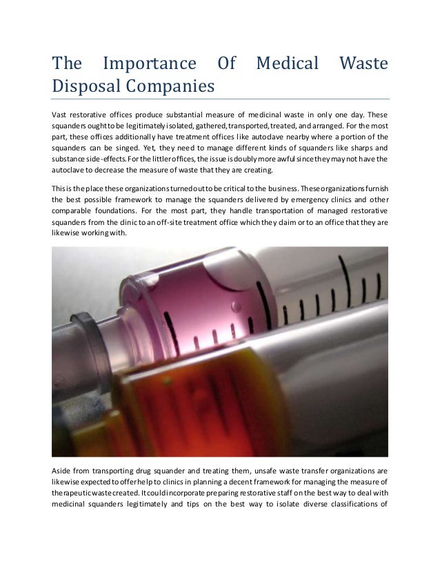 The importance of medical waste disposal companies