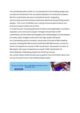 The Importance of MEP Coordination in Construction Project. | PDF