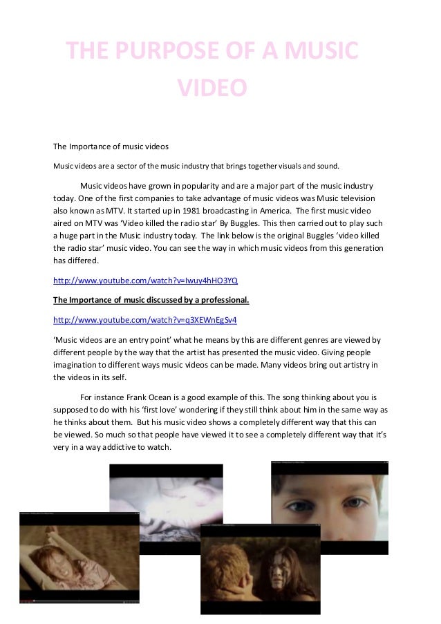 The importance of music videos