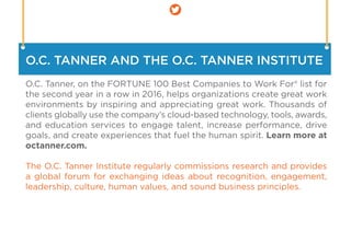 O.C. TANNER AND THE O.C. TANNER INSTITUTEO.C. TANNER AND THE O.C. TANNER INSTITUTE
O.C. Tanner, on the FORTUNE 100 Best Co...