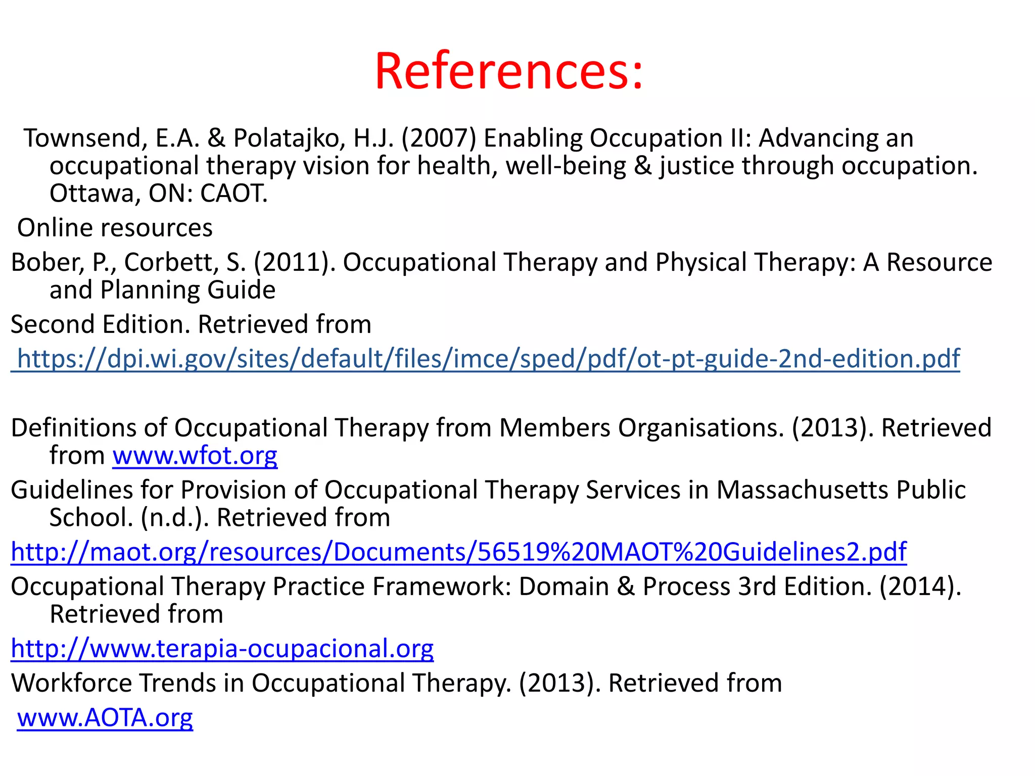 The importance of occupational therapy for autism | PPTX
